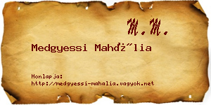 Medgyessi Mahália névjegykártya